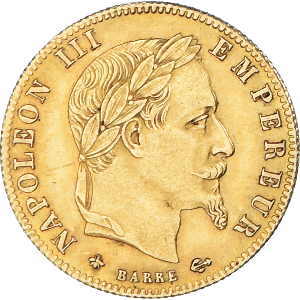 Coin, France, Napoleon III, 5 Francs, 1866, Paris, AU(50-53), Gold, KM:803.1