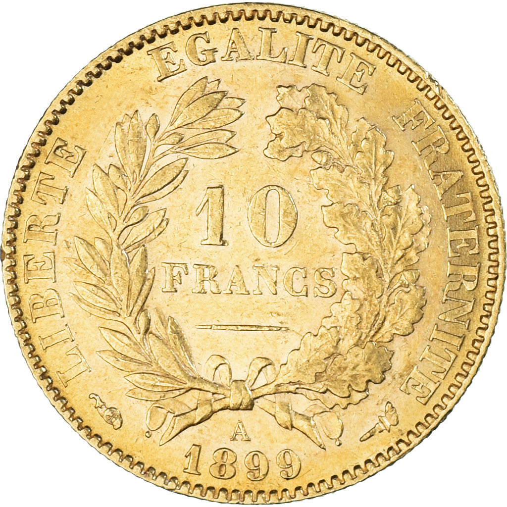 Coin, France, Cérès, 10 Francs, 1899, Paris, AU(55-58), Gold, KM:830
