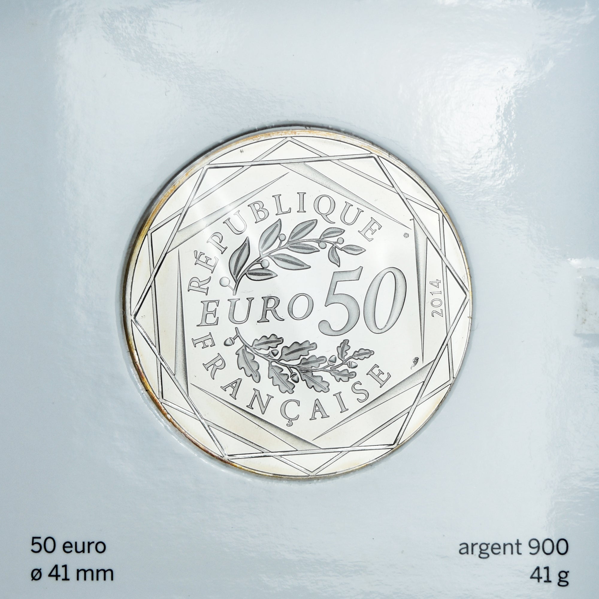 Frankrijk, 50 Euro, Monnaie de Paris, Paix, Automne / Hiver, 2014, FDC, Zilver