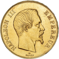 Moneta, Francia, Napoleon III, 100 Francs, 1855, Paris, BB+, Oro, KM:786.1