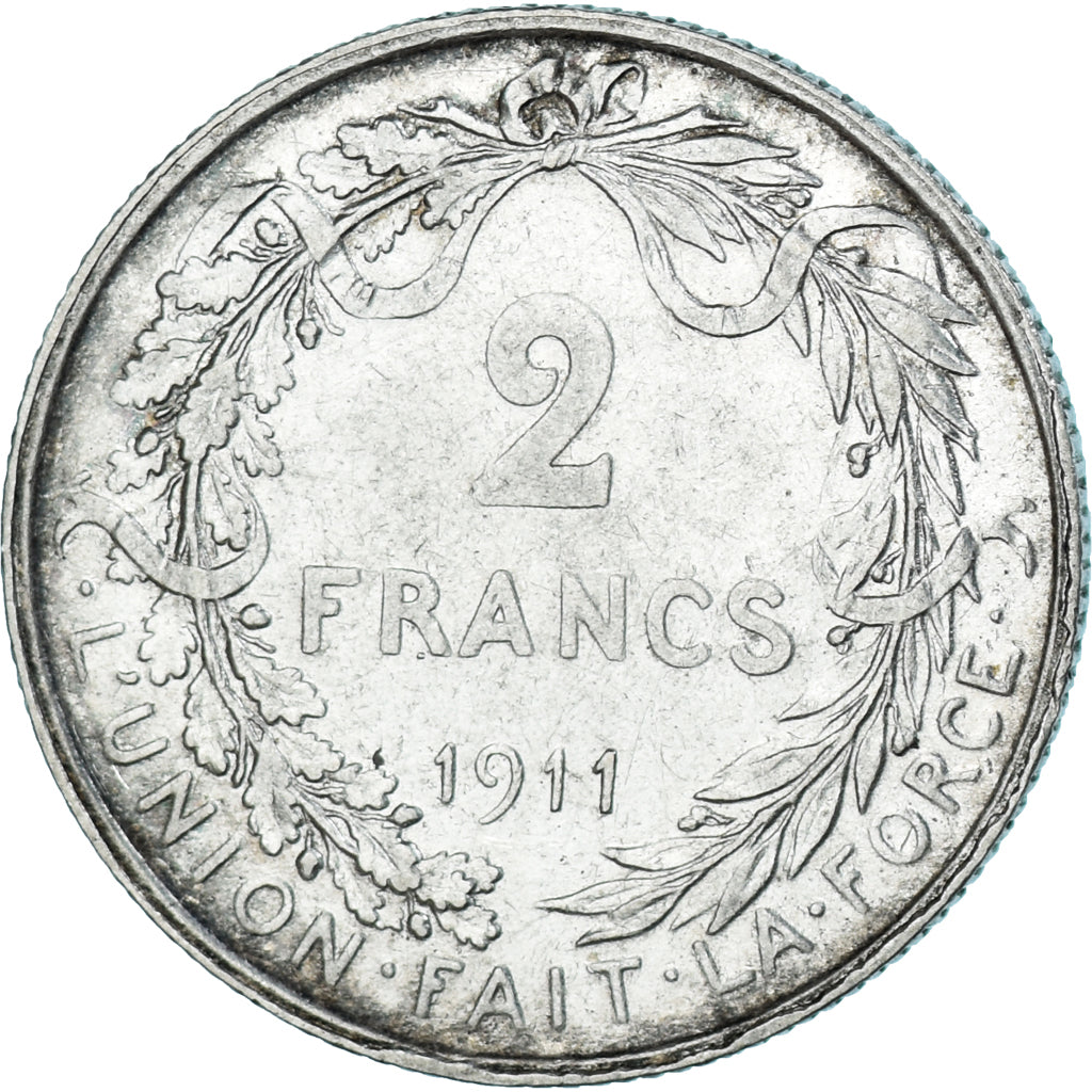Coin, Belgium, Albert I, 2 Francs, 2 Frank, 1911, EF(40-45), Silver, KM:74