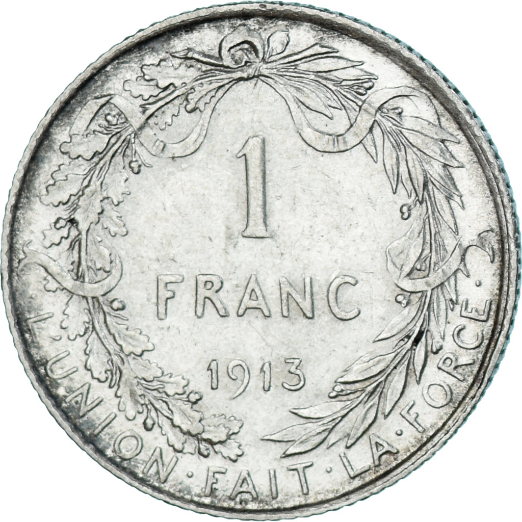 Coin, Belgium, Albert I, Franc, 1913, EF(40-45), Silver, KM:72