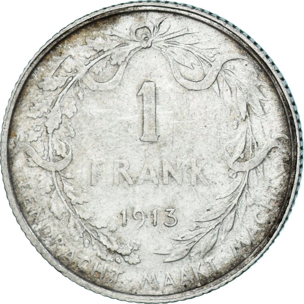 Coin, Belgium, Albert I, Franc, 1913, EF(40-45), Silver, KM:73.1