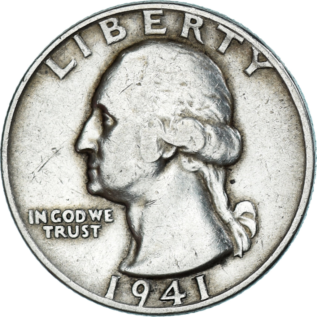 Monnaie, États-Unis, Washington, Quarter, 1941, Philadelphie, TTB, Argent