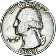 Monnaie, États-Unis, Washington, Quarter, 1941, Philadelphie, TTB, Argent