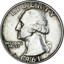 Coin, United States, Washington, Quarter, 1961, Denver, EF(40-45), Silver