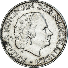 Coin, Netherlands, Juliana, Gulden, 1955, AU(50-53), Silver, KM:184