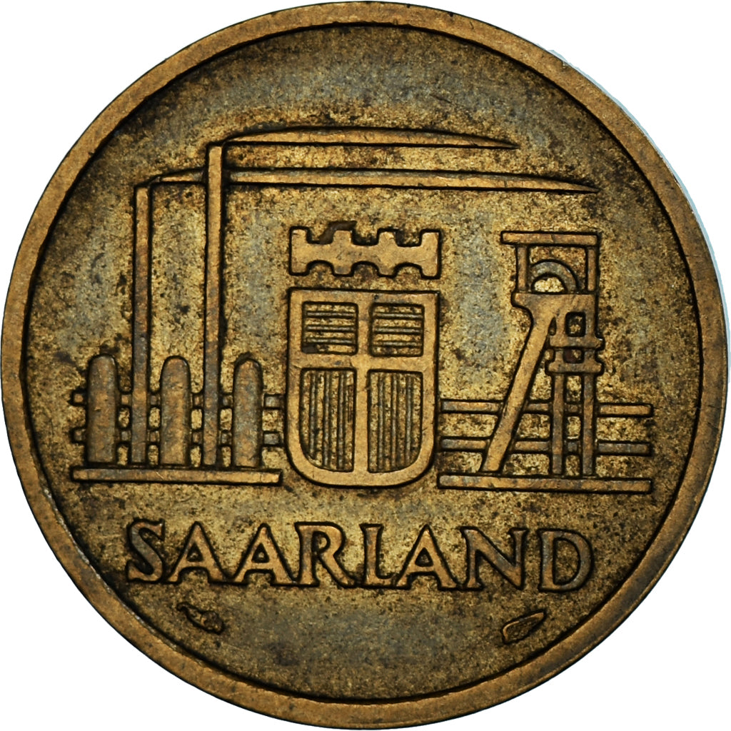 Coin, SAARLAND, 20 Franken, 1954, Paris, EF(40-45), Aluminum-Bronze, KM:2