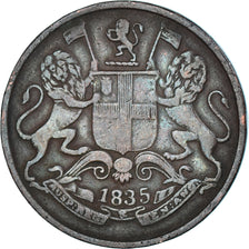 Coin, INDIA-BRITISH, 1/4 Anna, 1835, EF(40-45), Copper, KM:446.2