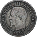 Moneda, Francia, Napoleon III, 2 Centimes, 1855, Lille, BC+, Bronce, KM:776.7