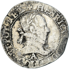 Monnaie, France, Henri III, Franc au Col Plat, 1576, Paris, TB, Argent
