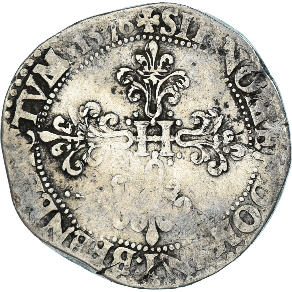 Monnaie, France, Henri III, Franc au Col Plat, 1576, Paris, TB, Argent