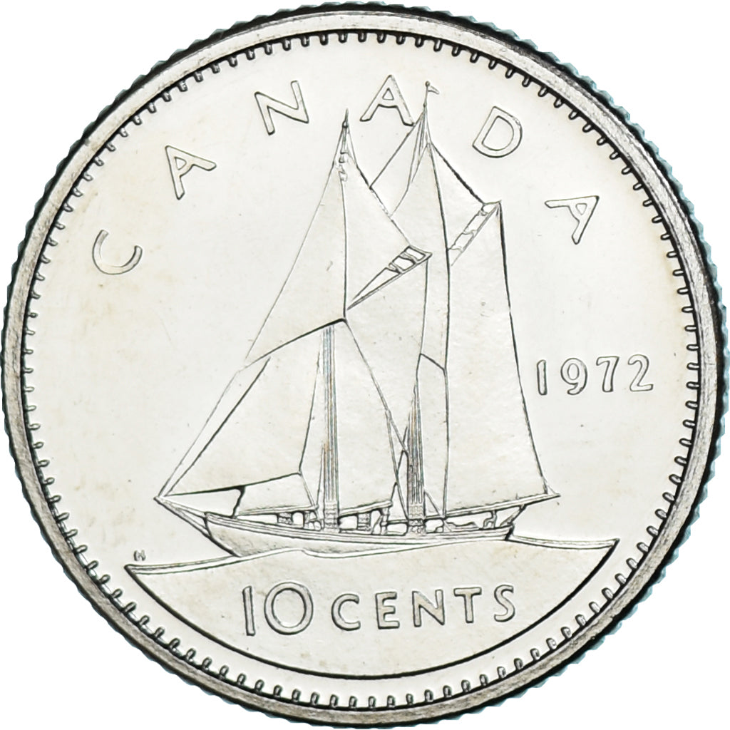 Moneta, Canada, Elizabeth II, 10 Cents, 1972, Royal Canadian Mint, Ottawa