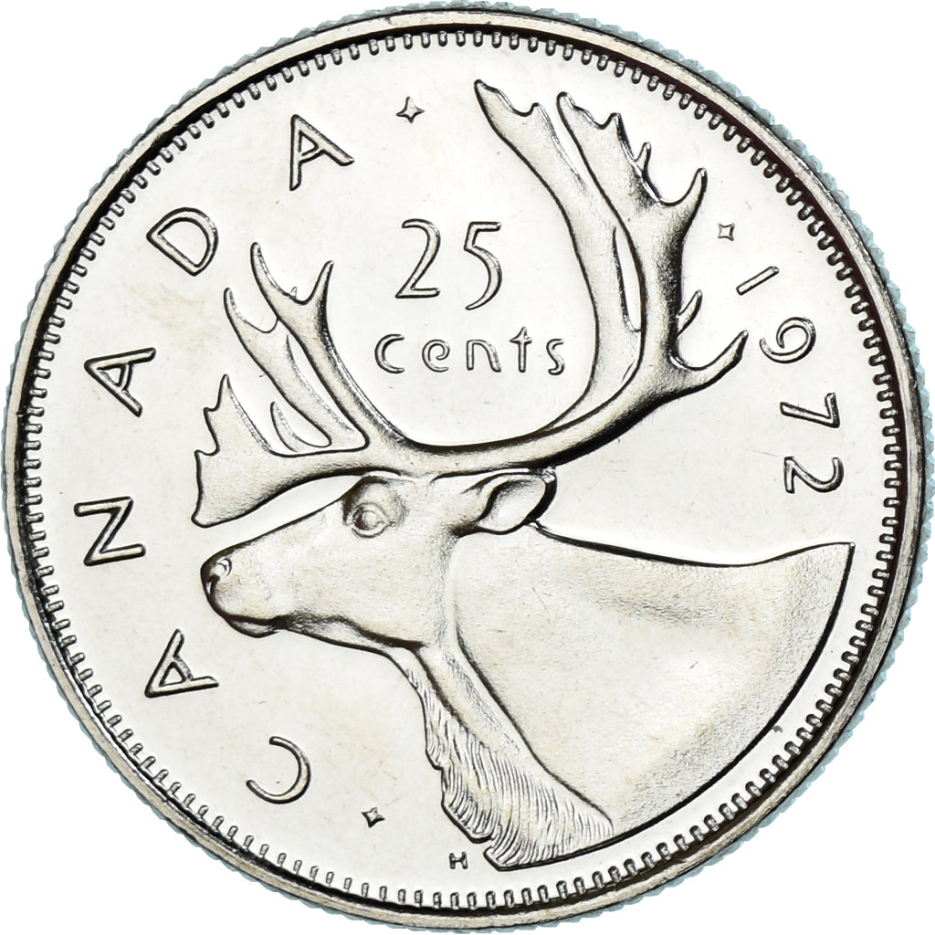 Coin, Canada, Elizabeth II, 25 Cents, 1972, Royal Canadian Mint, Ottawa