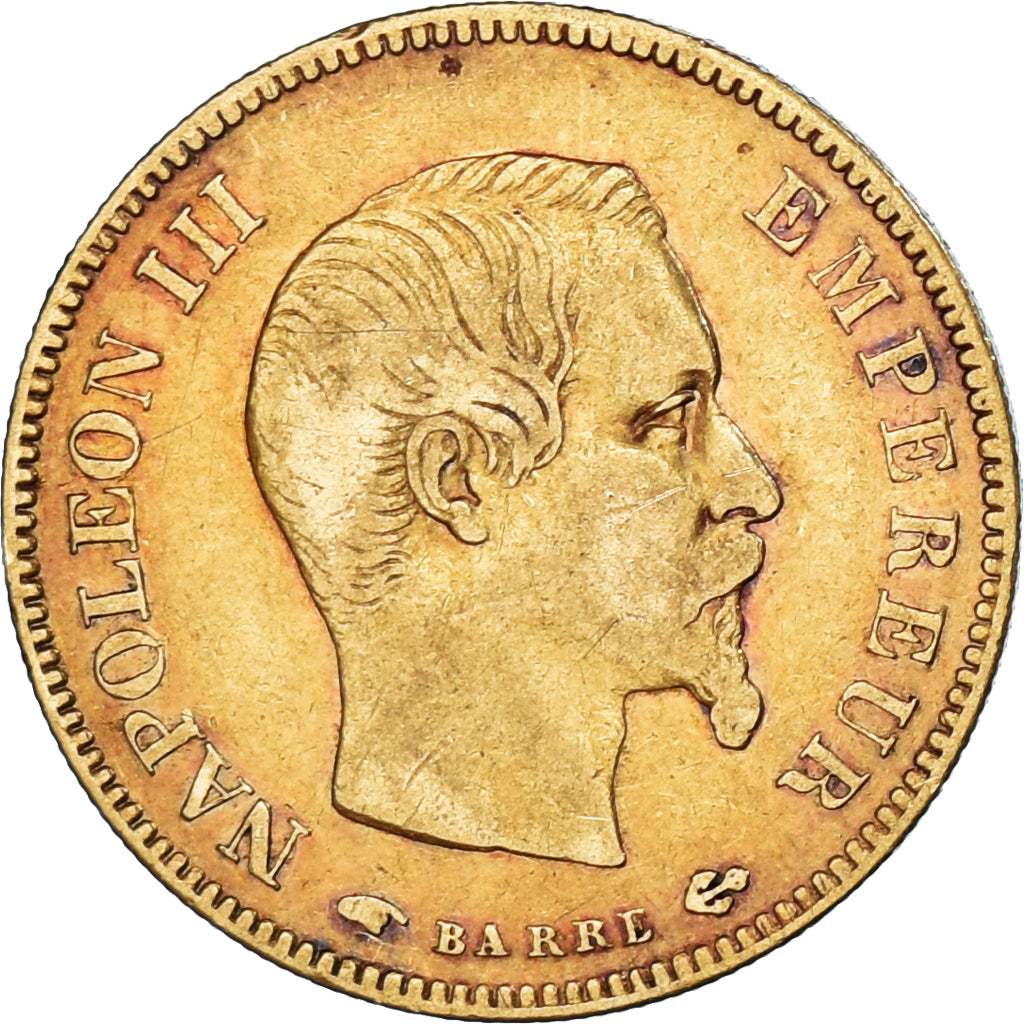 Munten, Frankrijk, Napoleon III, 10 Francs, 1857, Paris, FR+, Goud, KM:784.3