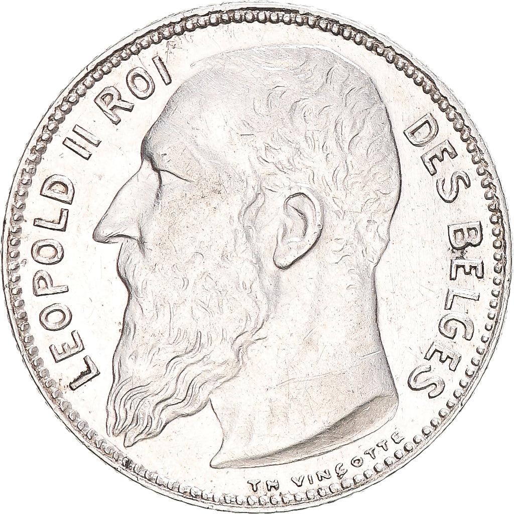 Monnaie, Belgique, Leopold II, Franc, 1909, Bruxelles, graveur TH VINCOTTE