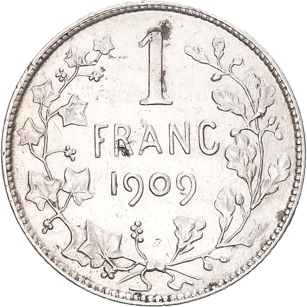 Monnaie, Belgique, Leopold II, Franc, 1909, Bruxelles, graveur TH VINCOTTE