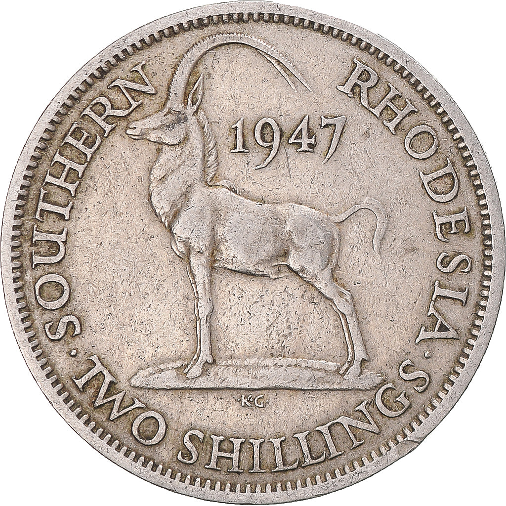 Münze, Southern Rhodesia, George VI, 2 Shillings, 1947, SS, Kupfer-Nickel