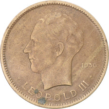 Coin, Belgian Congo, Leopold III, 5 Francs, 1936, EF(40-45), Nickel-Bronze