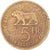Coin, Belgian Congo, Leopold III, 5 Francs, 1936, VF(30-35), Nickel-Bronze