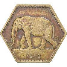 Coin, Belgian Congo, Leopold III, 2 Francs, 1943, Philadelphia, VF(20-25)