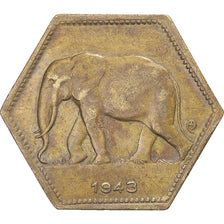 Coin, Belgian Congo, Leopold III, 2 Francs, 1943, Philadelphia, VF(30-35)