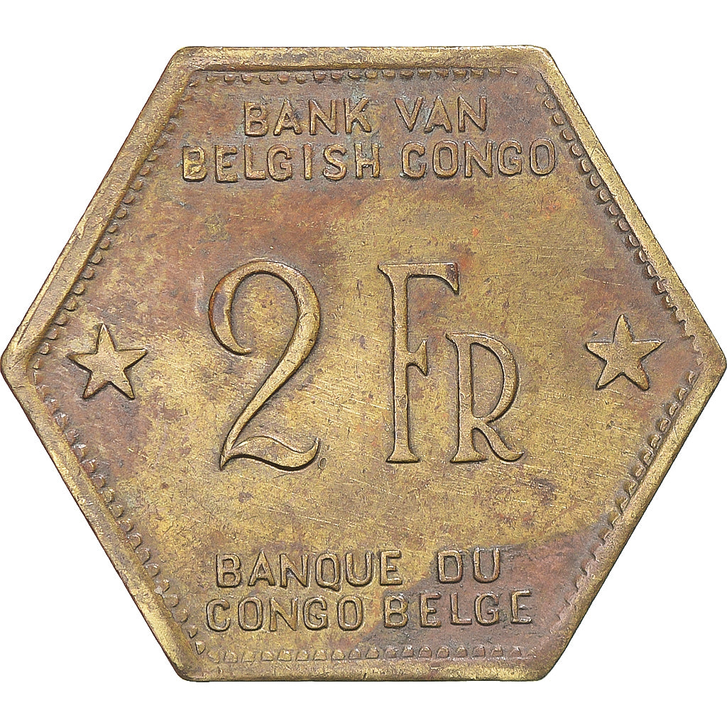 Coin, Belgian Congo, Leopold III, 2 Francs, 1943, Philadelphia, VF(30-35)