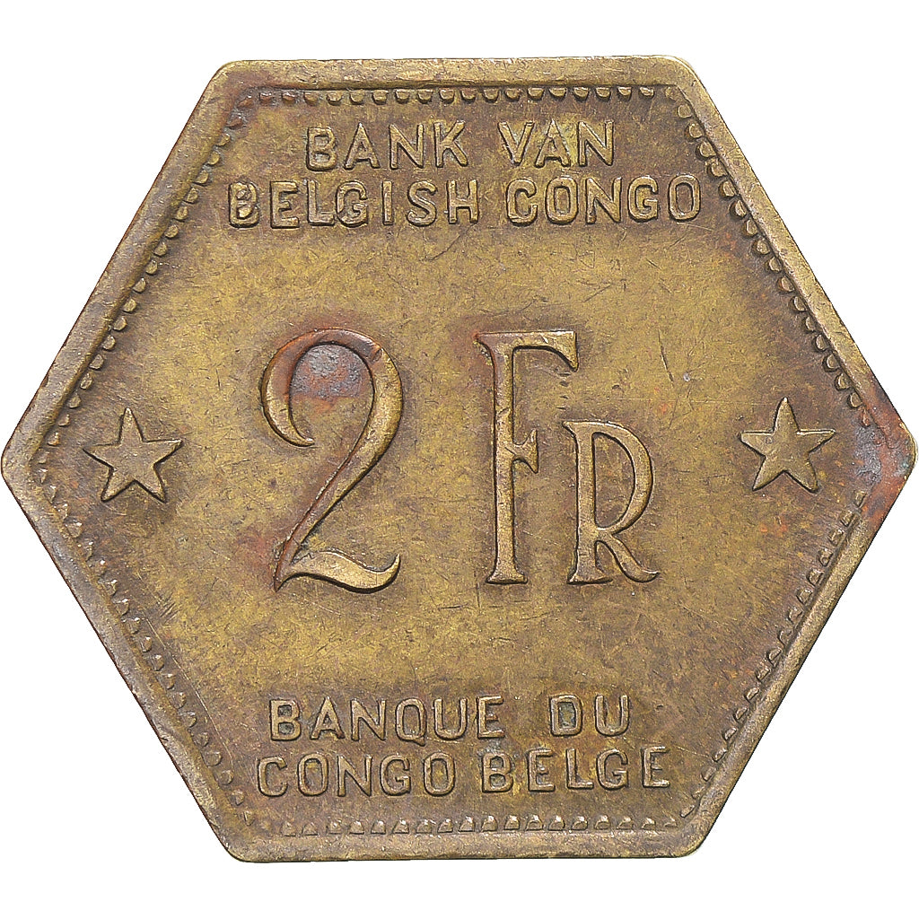 Coin, Belgian Congo, Leopold III, 2 Francs, 1943, Philadelphia, EF(40-45)