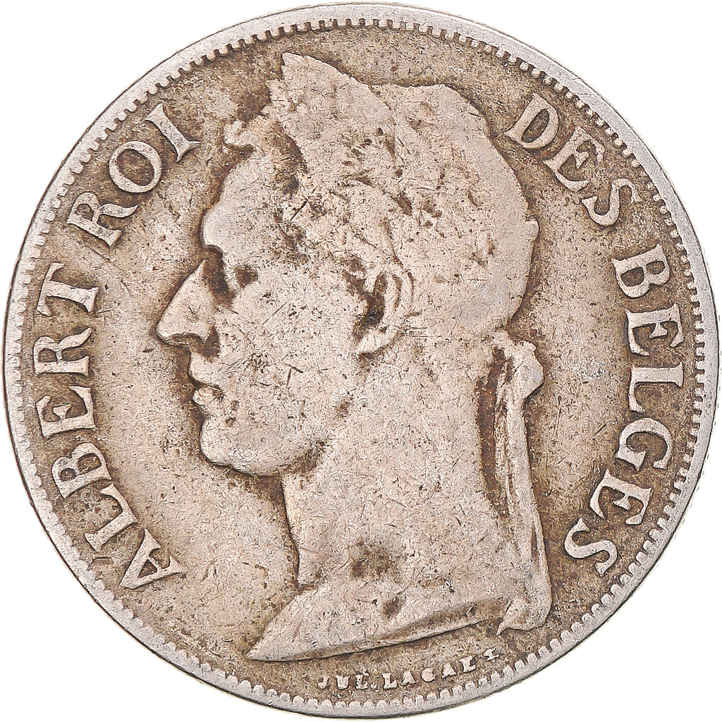 Coin, Belgian Congo, Albert I, Franc, 1920, VF(30-35), Copper-nickel, KM:20