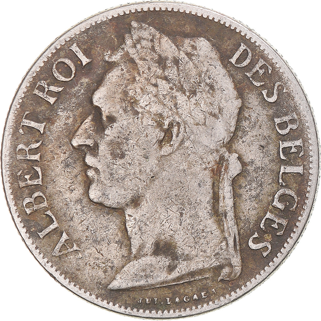 Coin, Belgian Congo, Albert I, Franc, 1922, VF(30-35), Copper-nickel, KM:20
