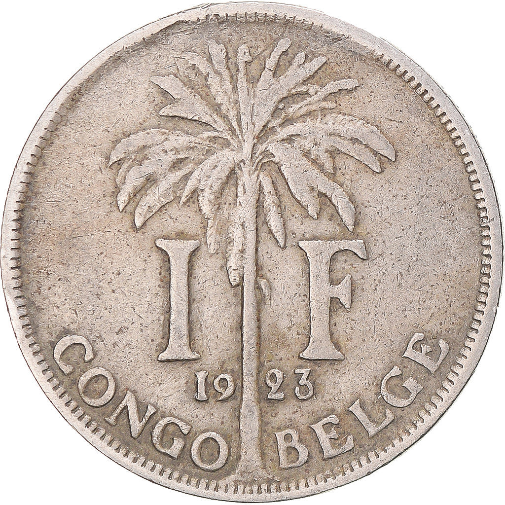 Coin, Belgian Congo, Albert I, Franc, 1923, VF(30-35), Copper-nickel, KM:20
