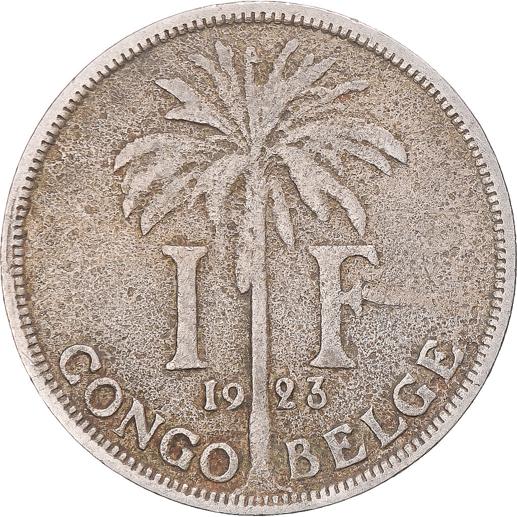 Coin, Belgian Congo, Albert I, Franc, 1923, VF(30-35), Copper-nickel, KM:20