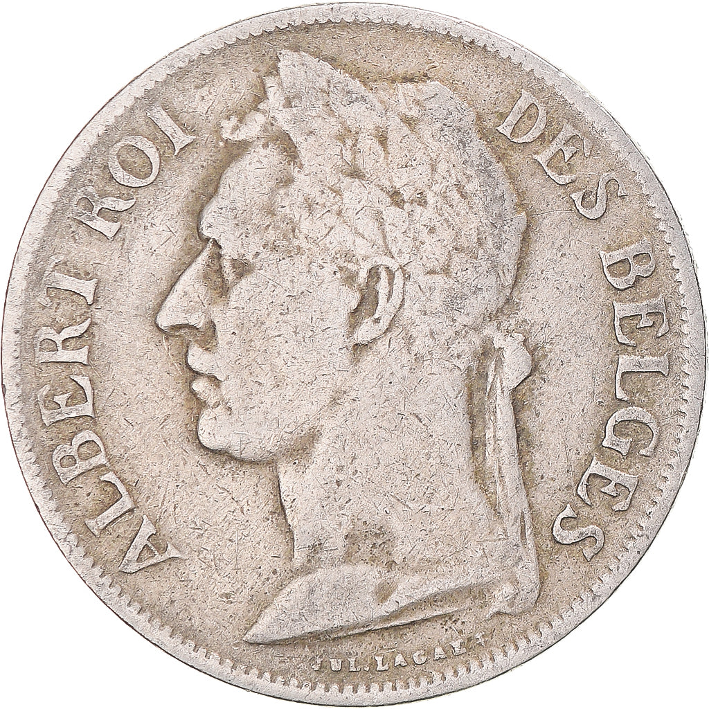 Coin, Belgian Congo, Albert I, Franc, 1924, VF(30-35), Copper-nickel, KM:20