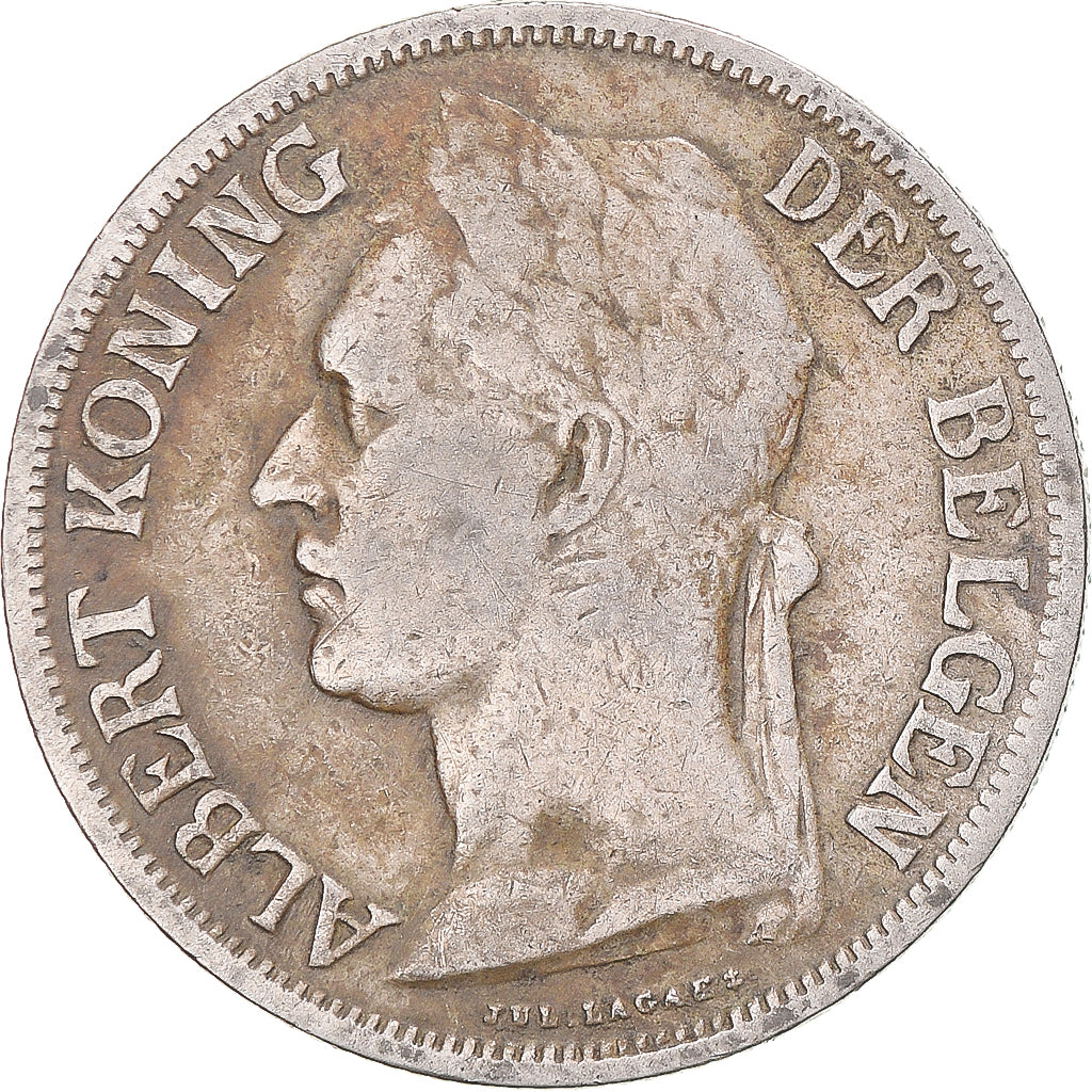 Coin, Belgian Congo, Albert I, Franc, 1924, VF(30-35), Copper-nickel, KM:21