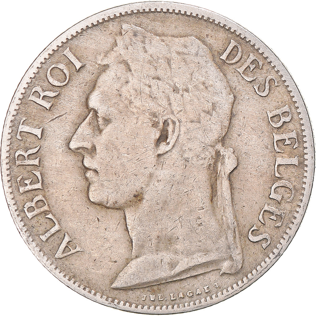 Coin, Belgian Congo, Albert I, Franc, 1925, VF(30-35), Copper-nickel, KM:20