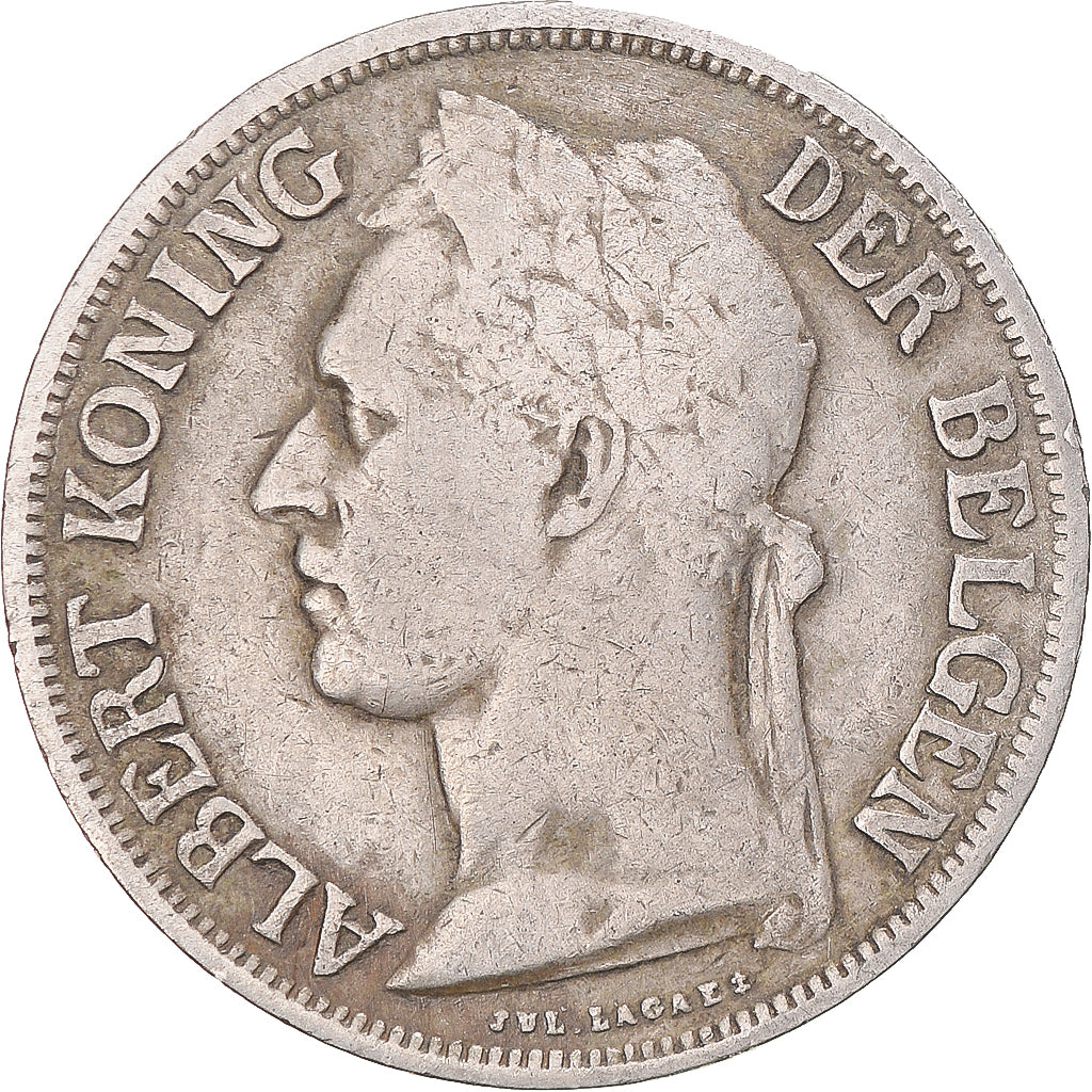 Coin, Belgian Congo, Albert I, Franc, 1926, VF(30-35), Copper-nickel, KM:21