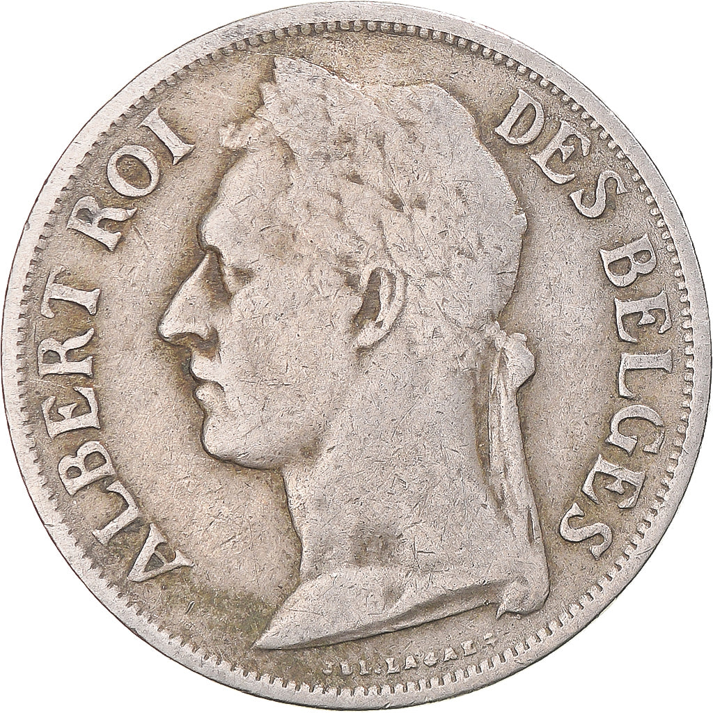 Coin, Belgian Congo, Albert I, Franc, 1926, VF(30-35), Copper-nickel, KM:20