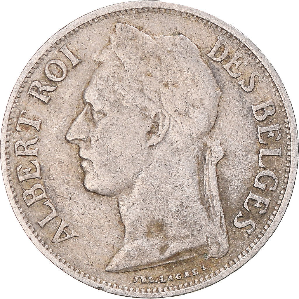 Coin, Belgian Congo, Albert I, Franc, 1927, EF(40-45), Copper-nickel, KM:20