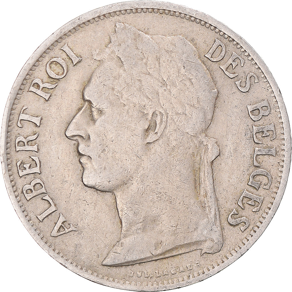 Coin, Belgian Congo, Albert I, Franc, 1929, EF(40-45), Copper-nickel, KM:20
