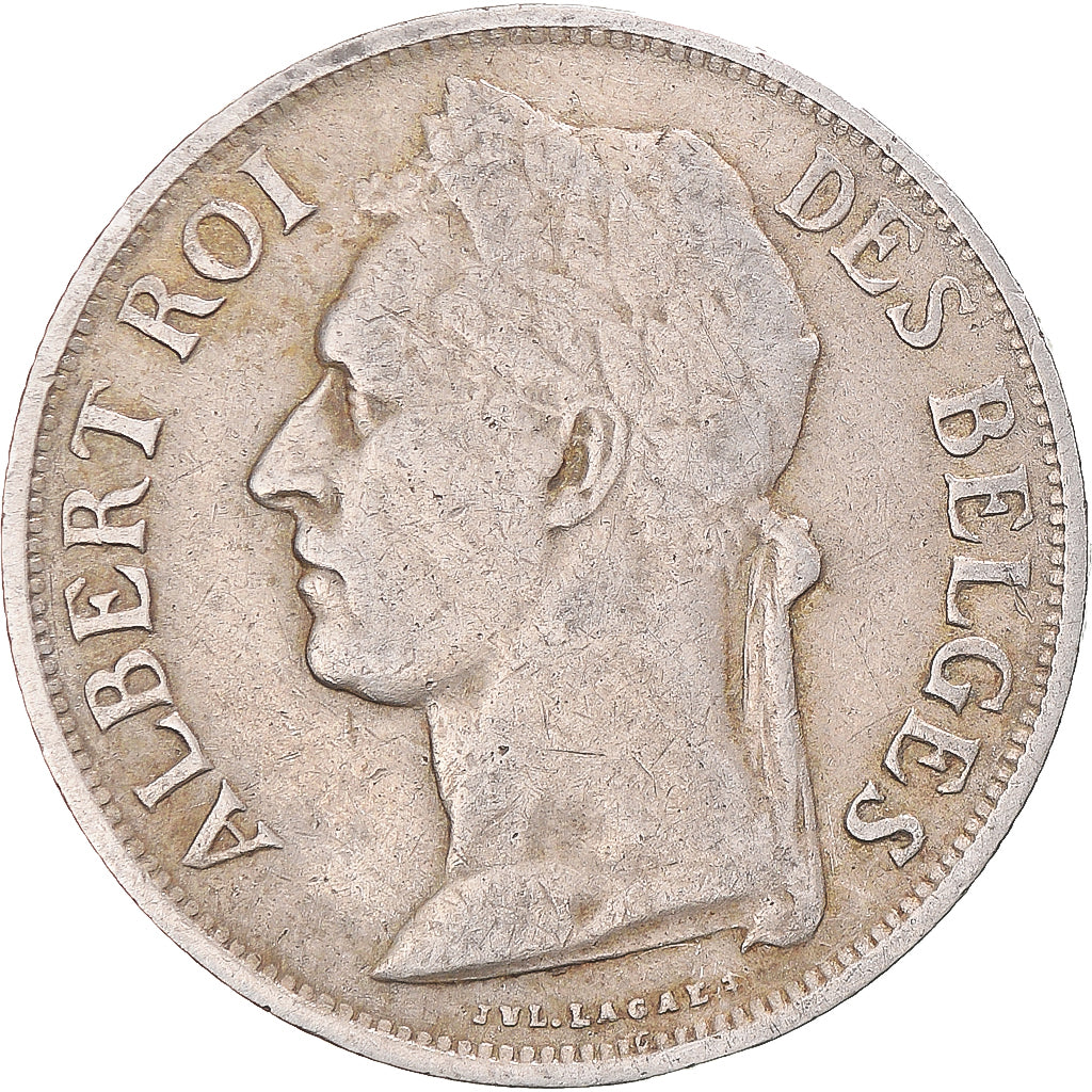 Coin, Belgian Congo, Albert I, Franc, 1929, VF(30-35), Copper-nickel, KM:20