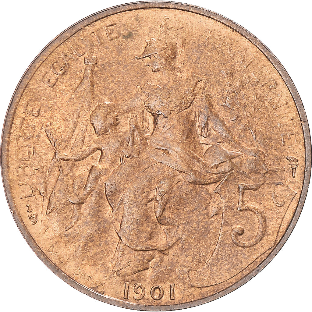 Coin, France, Dupuis, 5 Centimes, 1901, Paris, AU(50-53), Bronze, KM:842