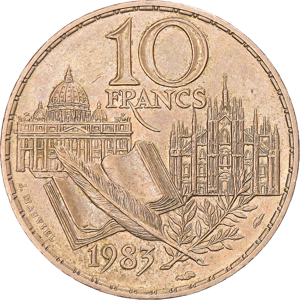 Coin, France, Stendhal, 10 Francs, 1983, Pessac, Tranche B, AU(55-58)