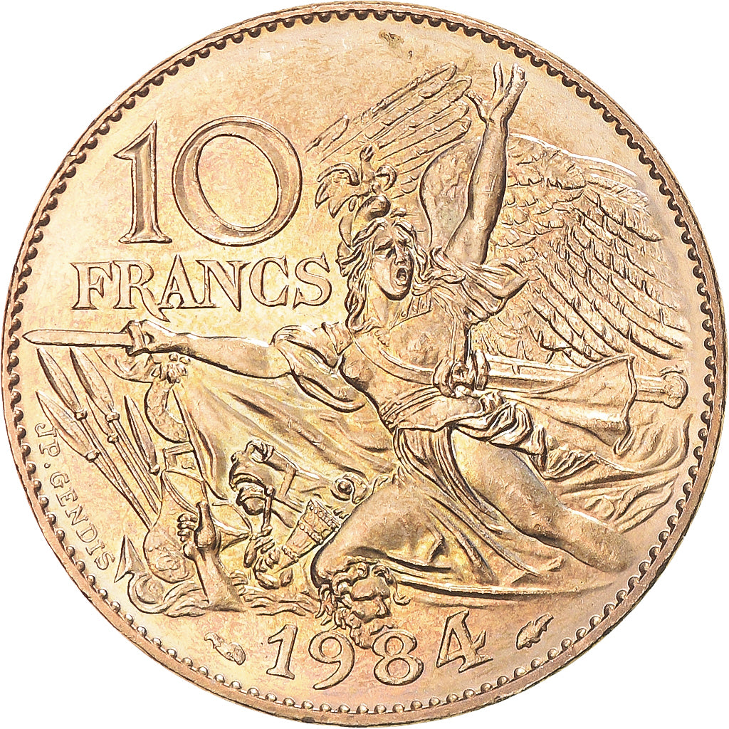 Moneta, Francia, François Rude, 10 Francs, 1984, Pessac, Tranche A, SPL-