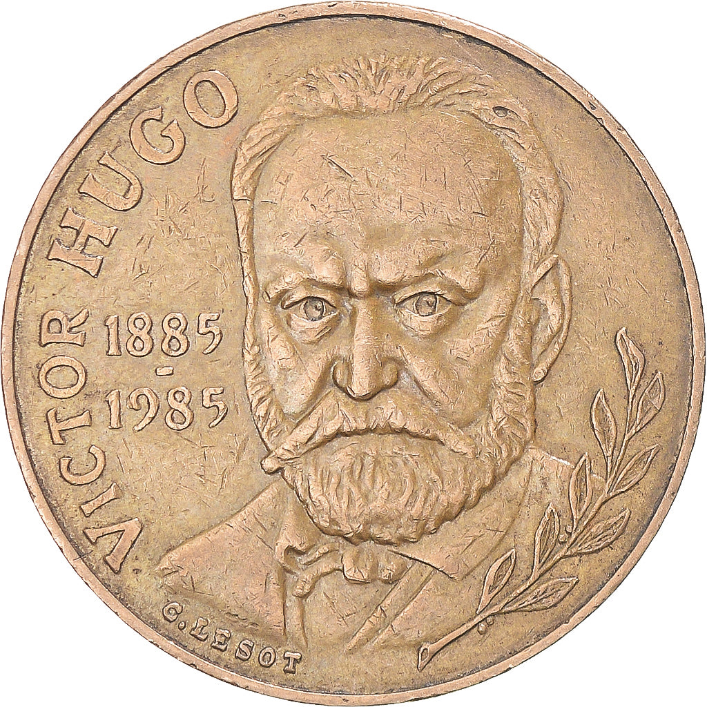 Moneta, Francja, Victor Hugo, 10 Francs, 1985, Pessac, Tranche A, AU(50-53)