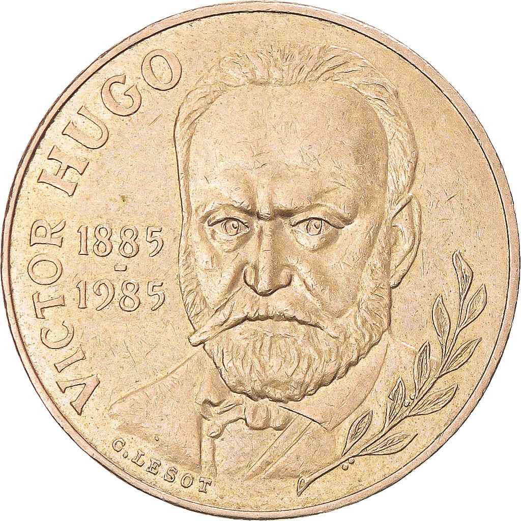 Moneda, Francia, Victor Hugo, 10 Francs, 1985, Pessac, Tranche A, EBC, Níquel -