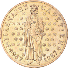 Moneta, Francja, Hugues Capet, 10 Francs, 1987, Pessac, AU(55-58), Nikiel-Brąz