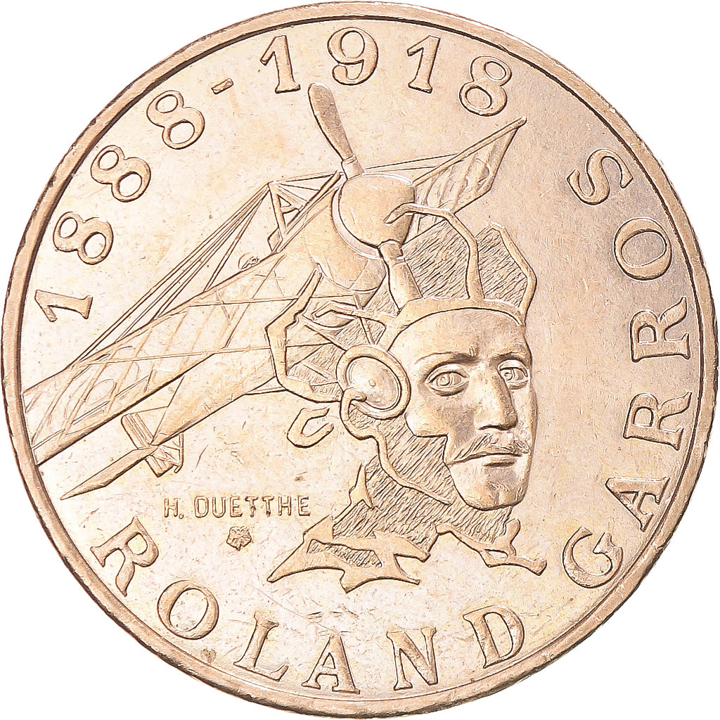Monnaie, France, Roland Garros, 10 Francs, 1988, Pessac, Tranche B, SUP