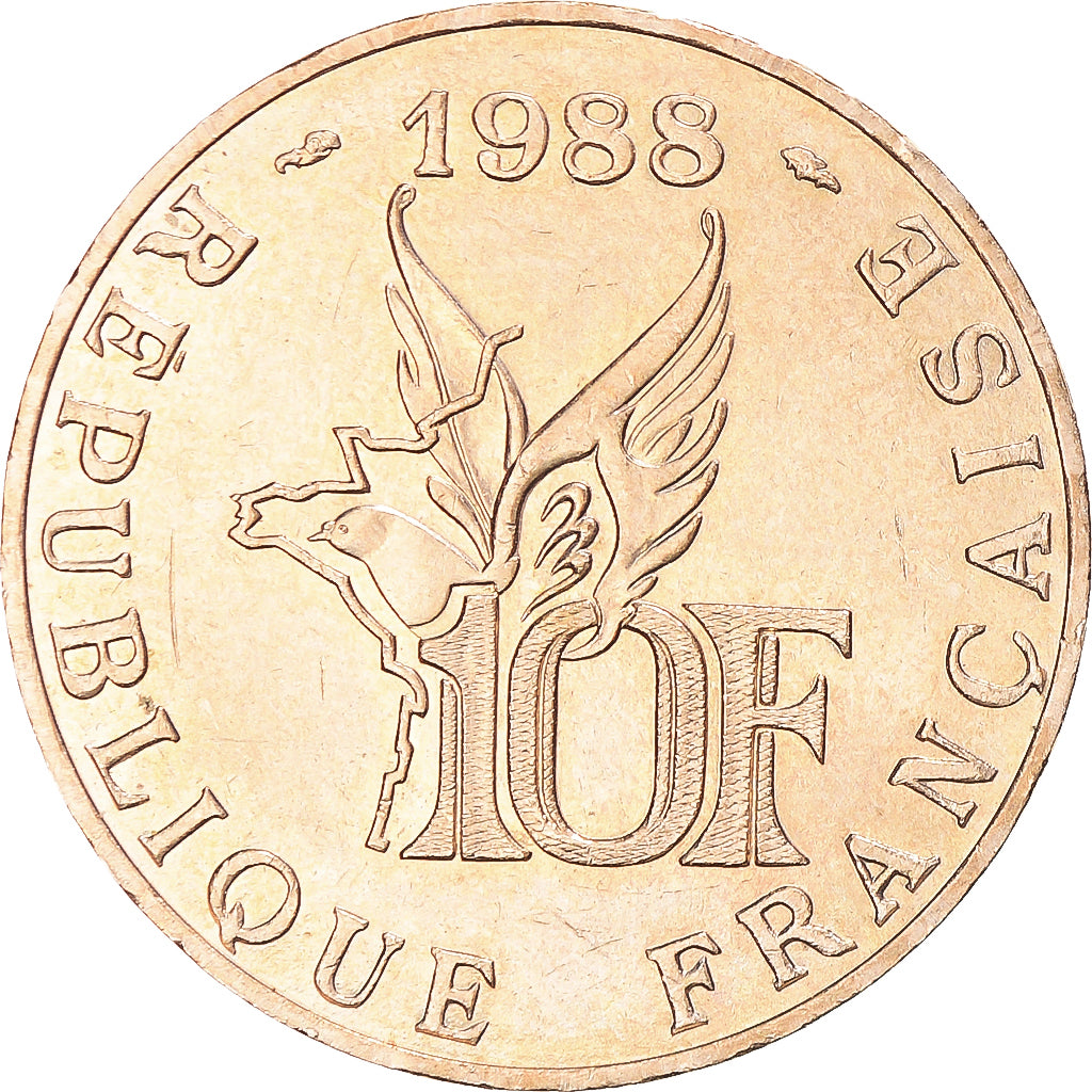 Moneta, Francia, Roland Garros, 10 Francs, 1988, Pessac, Tranche B, SPL-