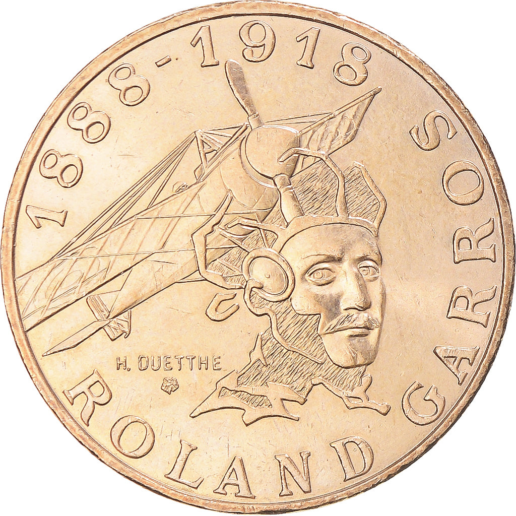 Munten, Frankrijk, Roland Garros, 10 Francs, 1988, Pessac, Tranche B, PR