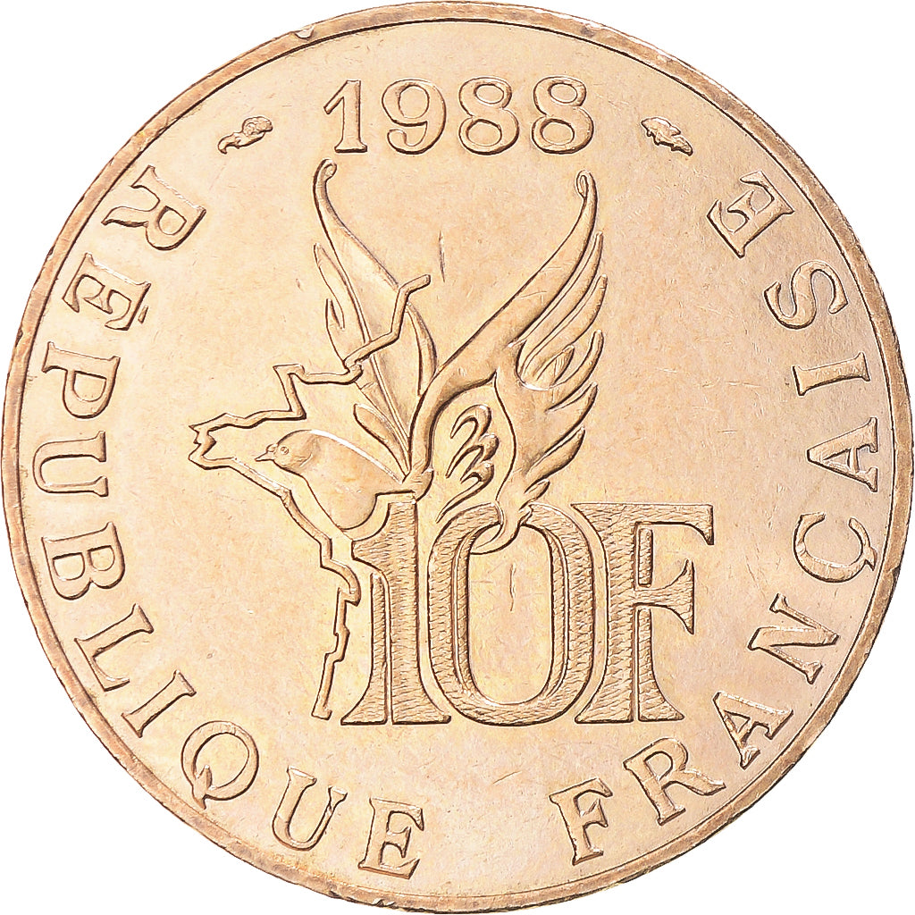 Munten, Frankrijk, Roland Garros, 10 Francs, 1988, Pessac, Tranche B, PR